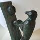 Door knocker/hammer in Green Pic shape, in cracked effect cast iron with green patina
