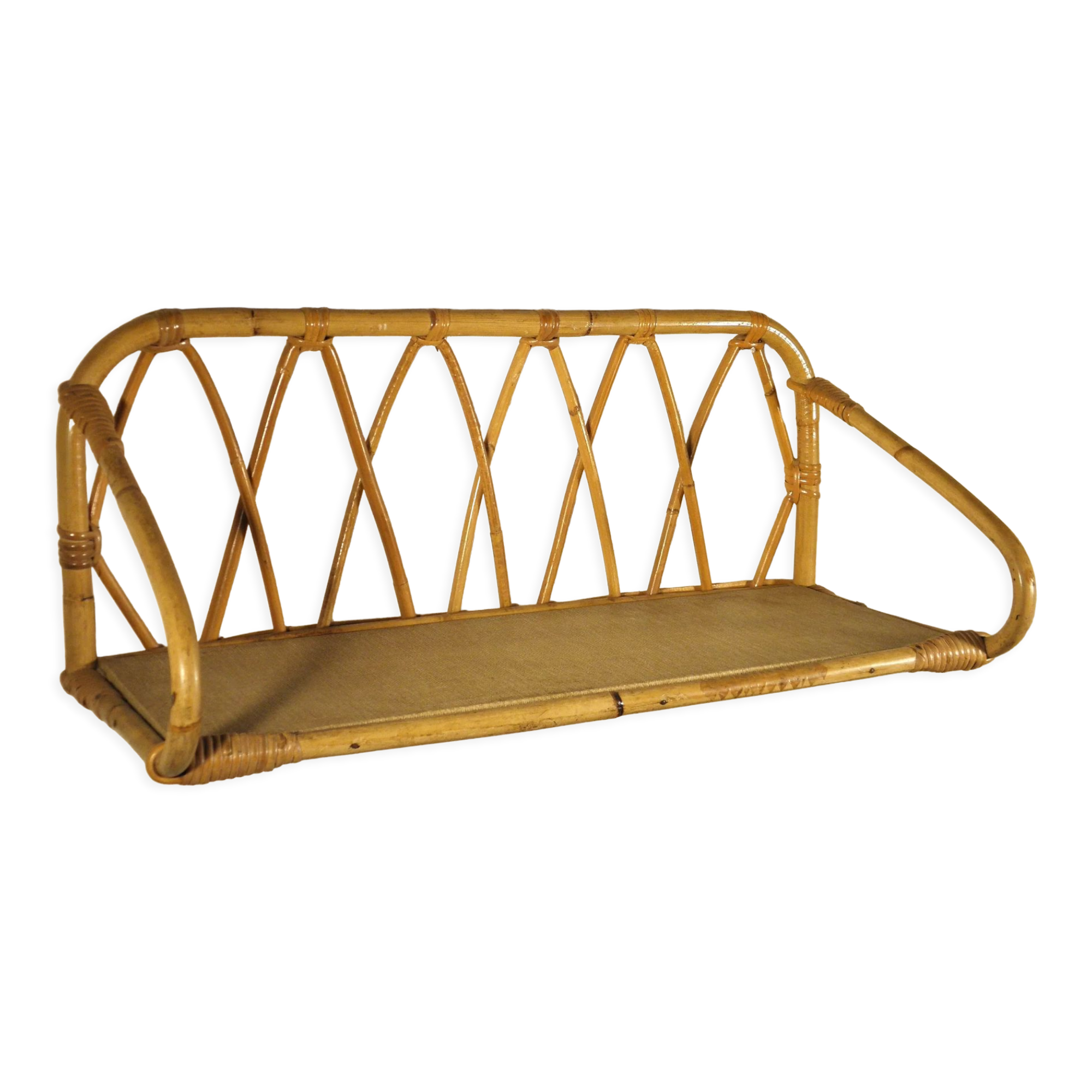 Rattan wall shelf