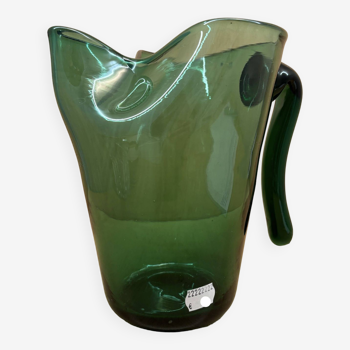 Green Empoli glass pitcher