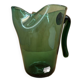 Green Empoli glass pitcher