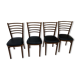 Vintage 60s slatted chairs and leatherette
