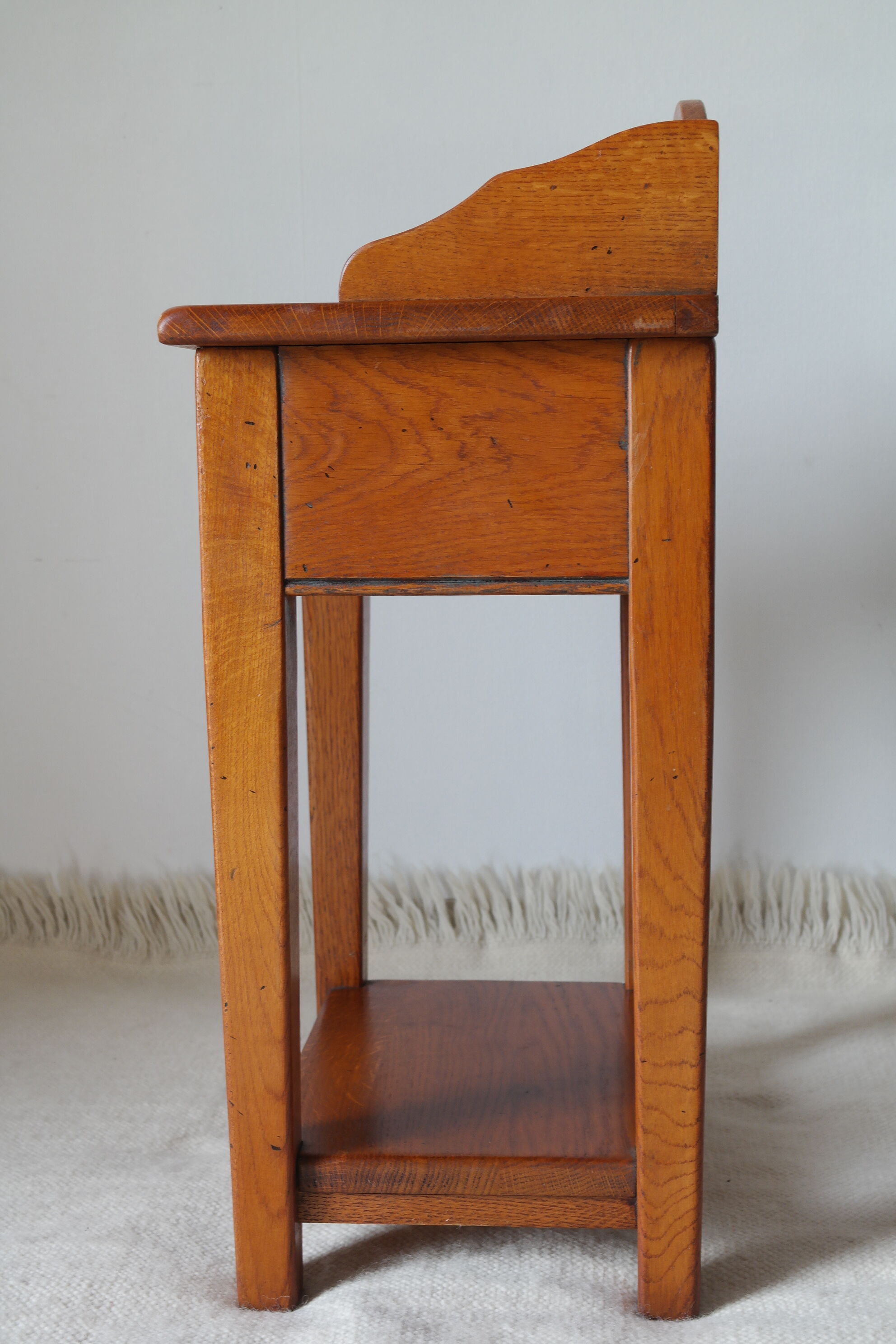Vintage solid oak bedside