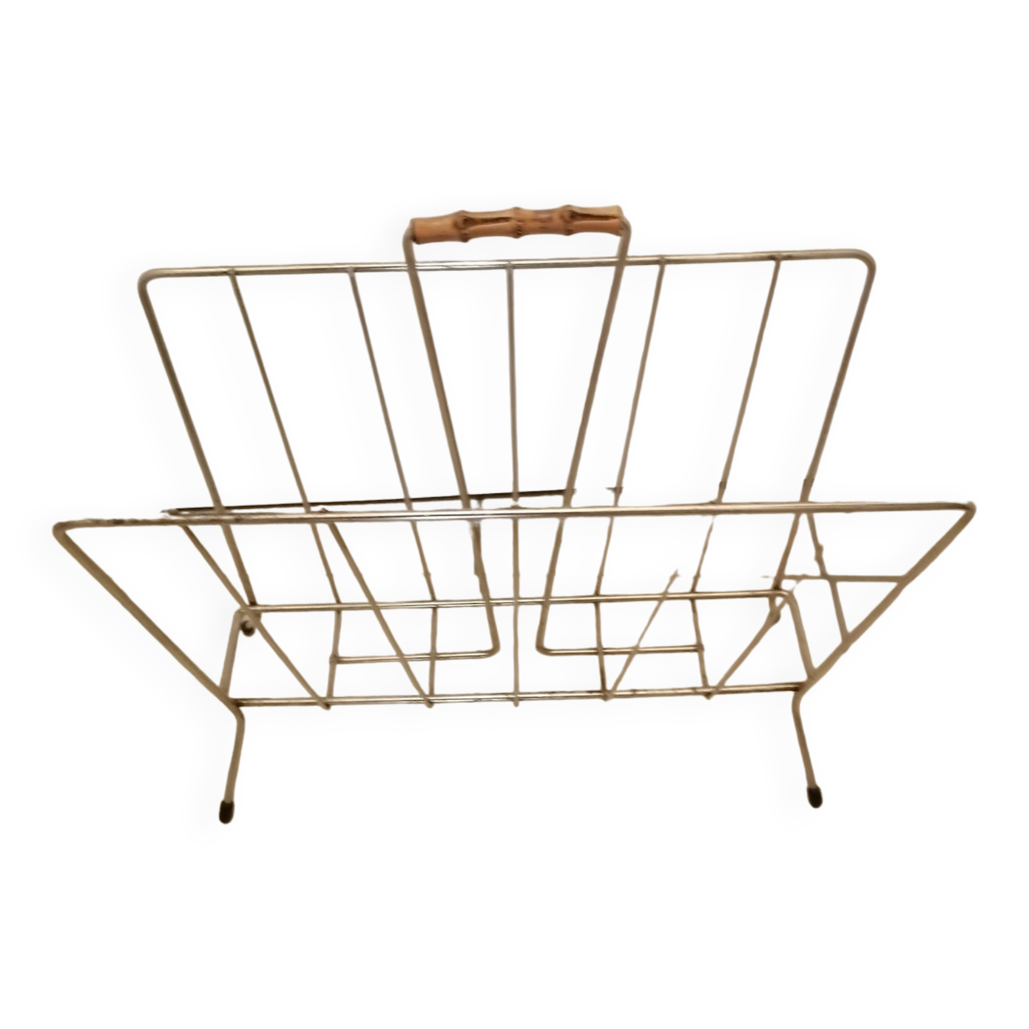 Vintage magazine holder in gold metal