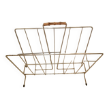 Vintage magazine holder in gold metal