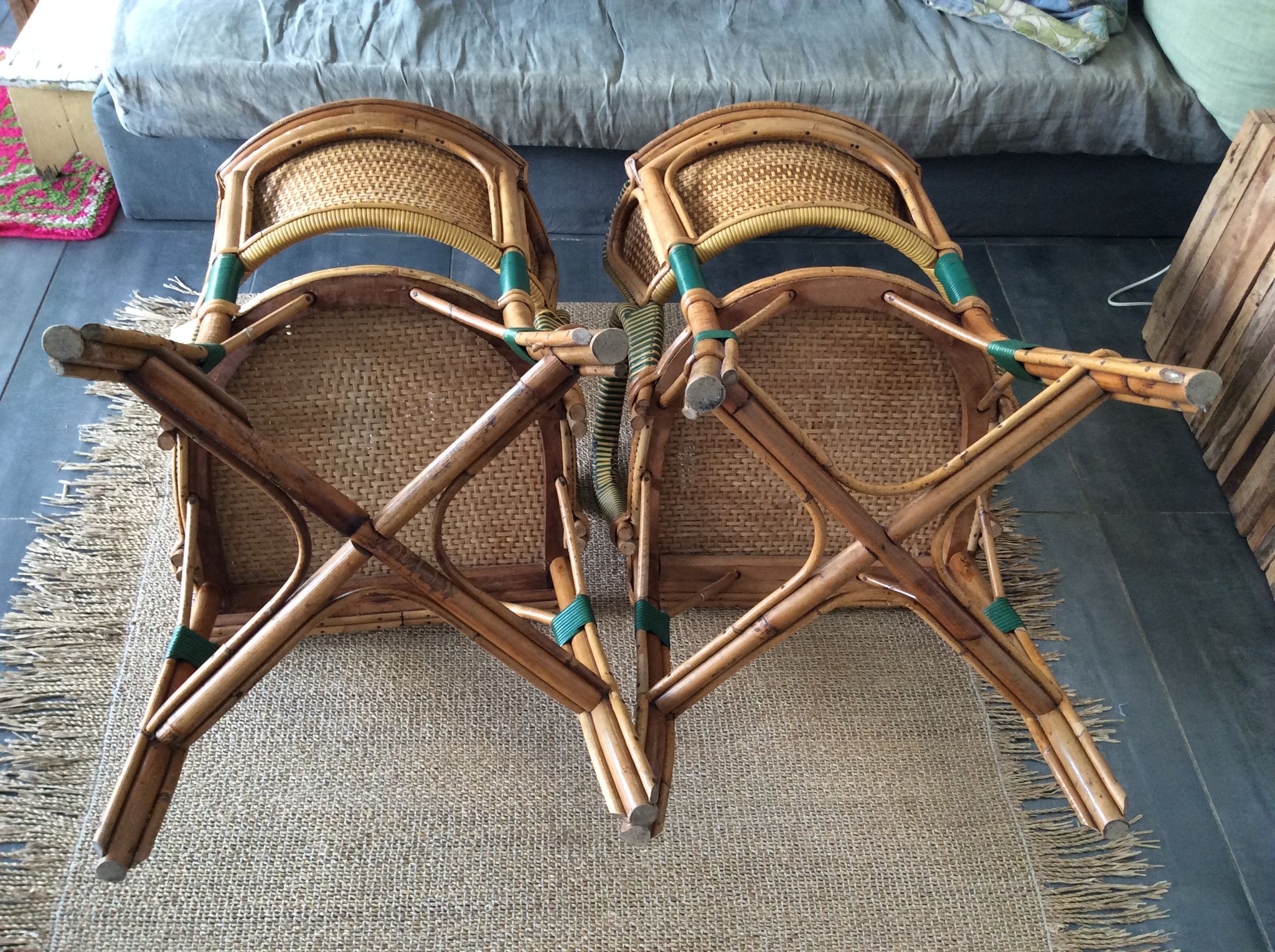 Paire de fauteuils en rotin