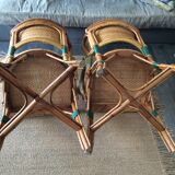 Paire de fauteuils en rotin