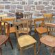 Set of 20 chairs bistro coffee wood curved vintage
