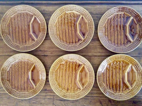 Set of 6 vintage asparagus plates Sarreguemines