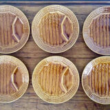Ensemble de 6 assiettes à asperges vintage Sarreguemines