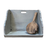 Old patinated washerwoman tray and its beater