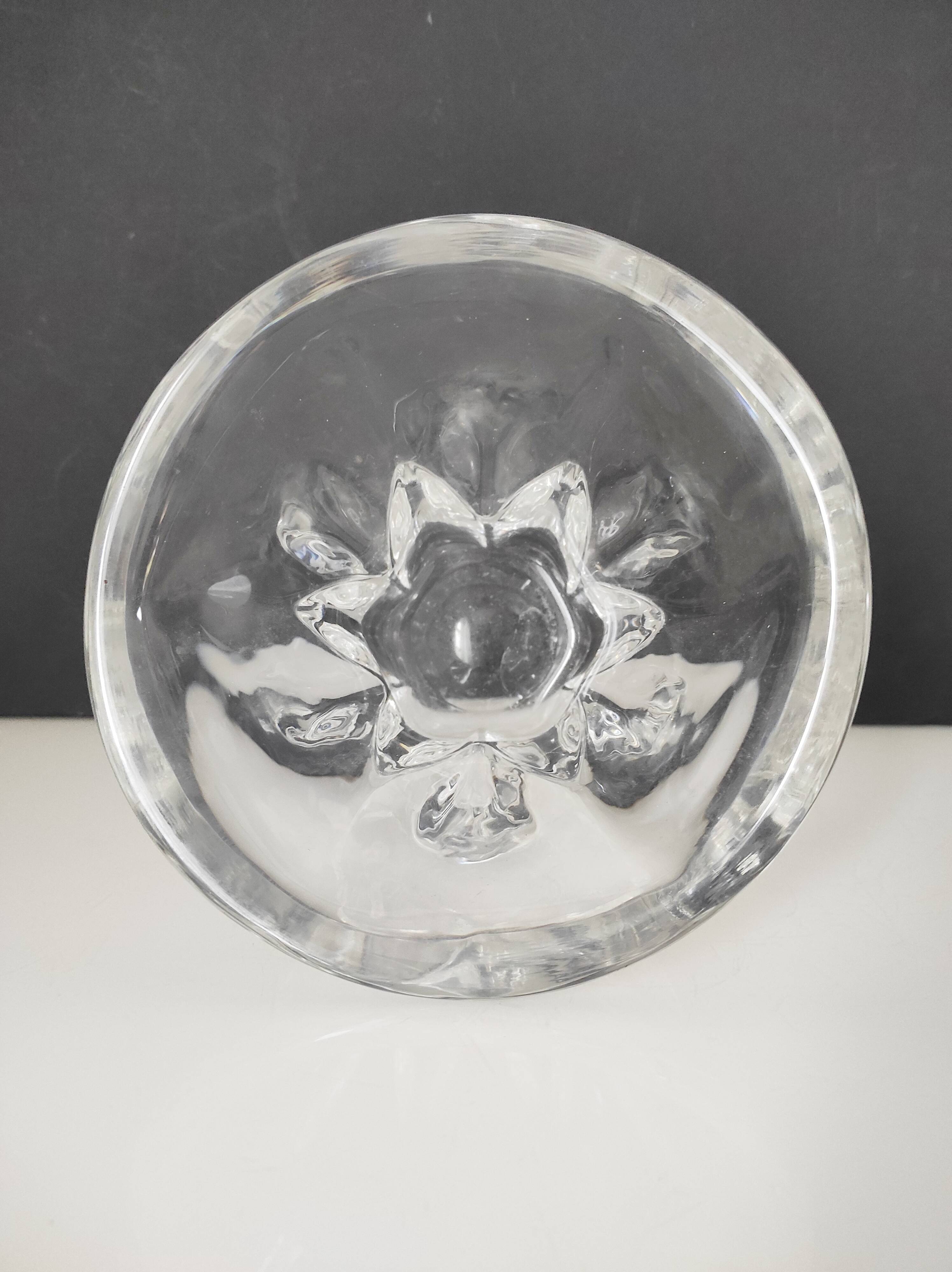 Val Saint Lambert crystal vase, signed