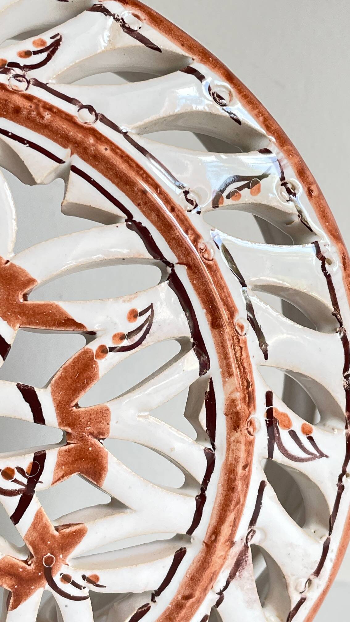 Handcrafted ceramic wall light blue centre