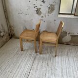 Pair of Baumann chairs beech and cannage