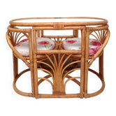 Vintage rattan table and chairs set