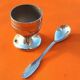 Egg cup and spoon set, President model, Silversmith Jean Couzon