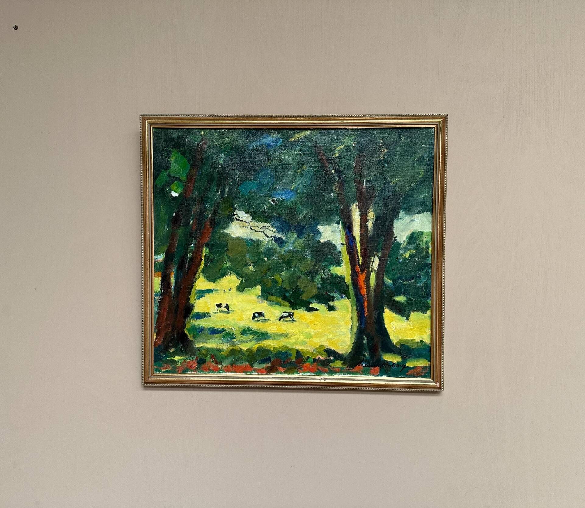 Swedish Oil on Canvas – “Gläntan, Båstad” by Maurice Moberg (1923–2014