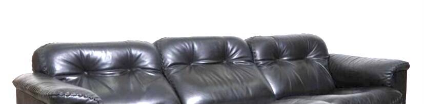 Luxury leather sofa from the Swiss house DE SEDE, black leather sofa