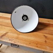 Industrial vintage factory pendant lamp, enamelled metal, 60s