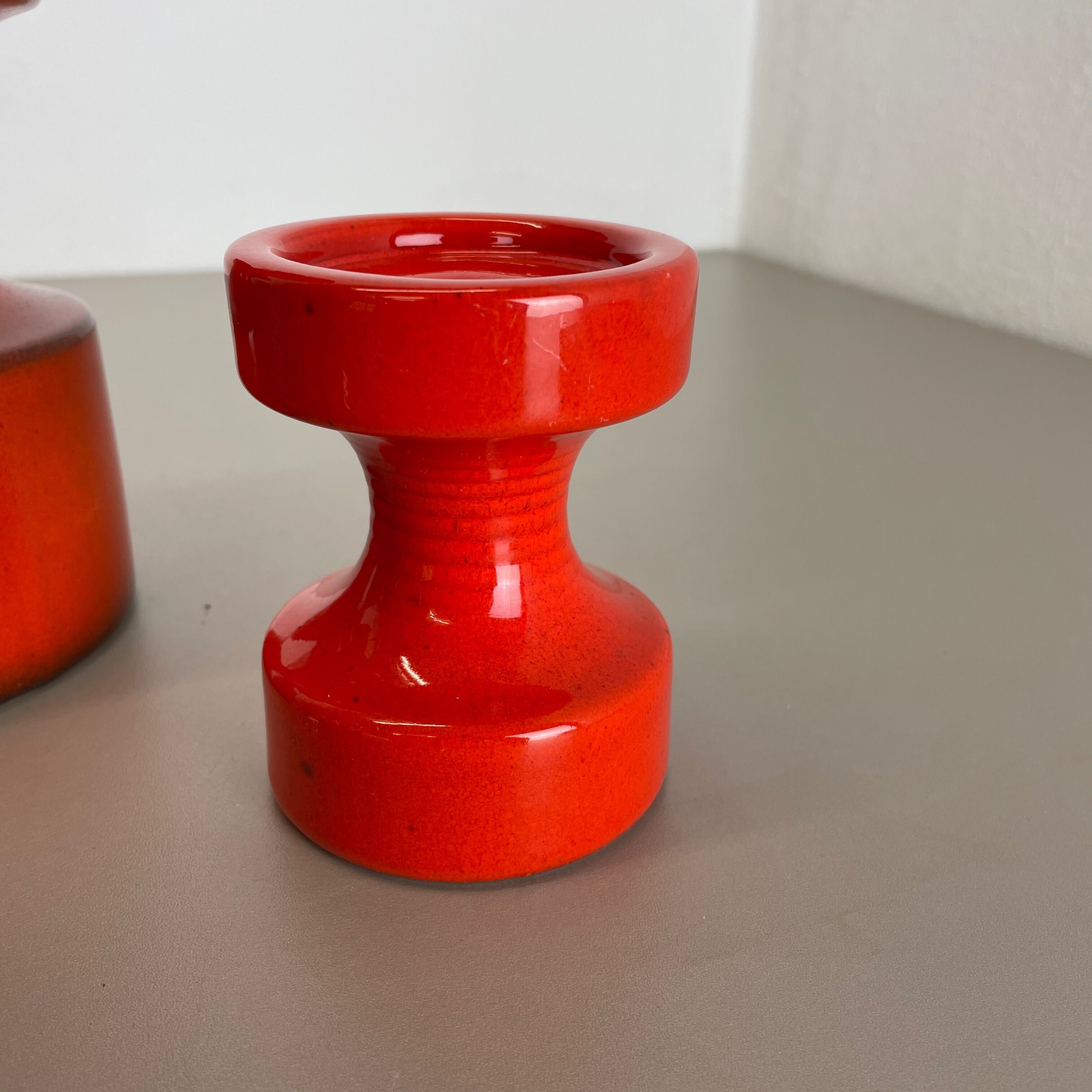 Set of Four Pottery Candleholder by Cari Zalloni for Steuler, Germany, 1970s