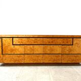 Burl wood credenza by Jean Claude Mahey, 1970s