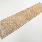 2x10 Orange & Navy Blue Floral Vintage Runner Rug, 73x297Cm