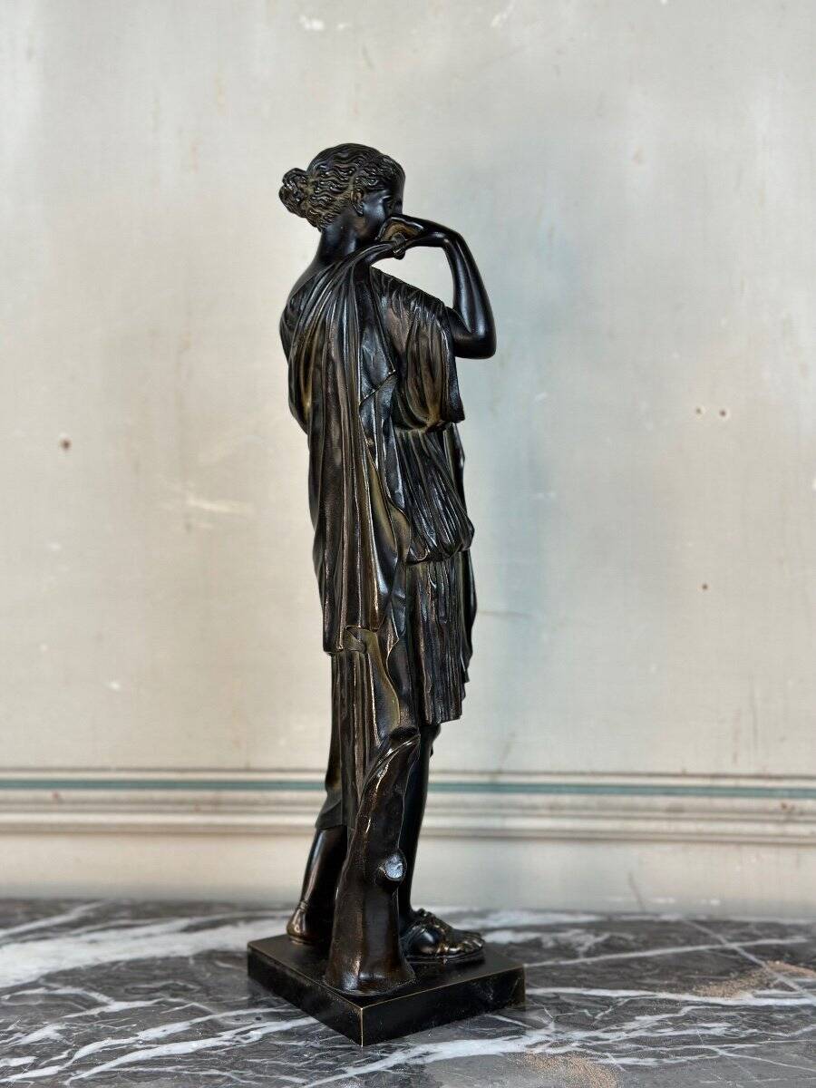 Diane de Gabies, black patinated bronze after the antique