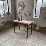 Walnut and marble bistro table 1890