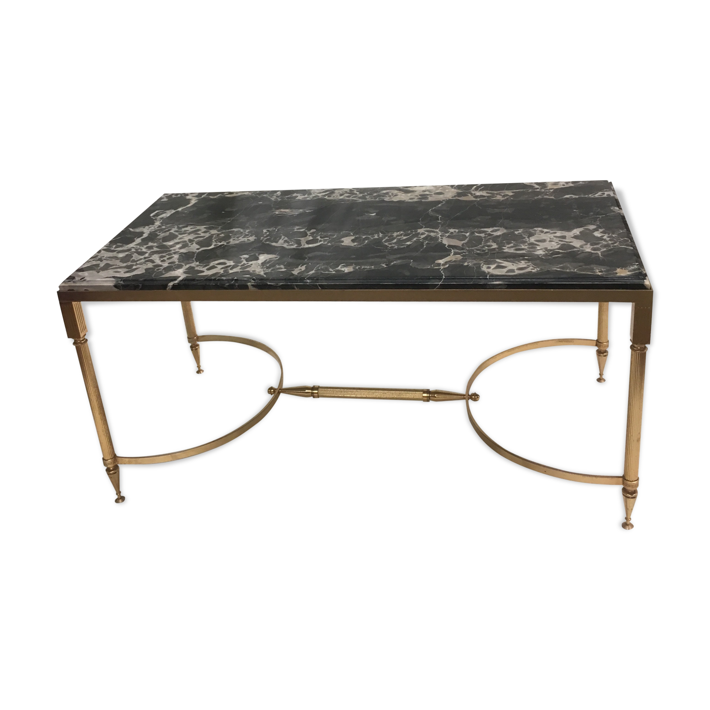 Brass coffee table and marble neoclassical