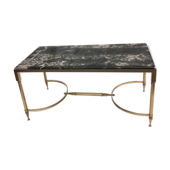 Brass coffee table and marble neoclassical