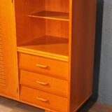 Child wardrobe wood & rattan 1960