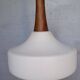 Louis Kalff pendant lamp ep 1960 Scandinavian glass and teak
