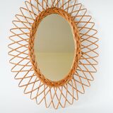Vintage rattan mirror, 1960s