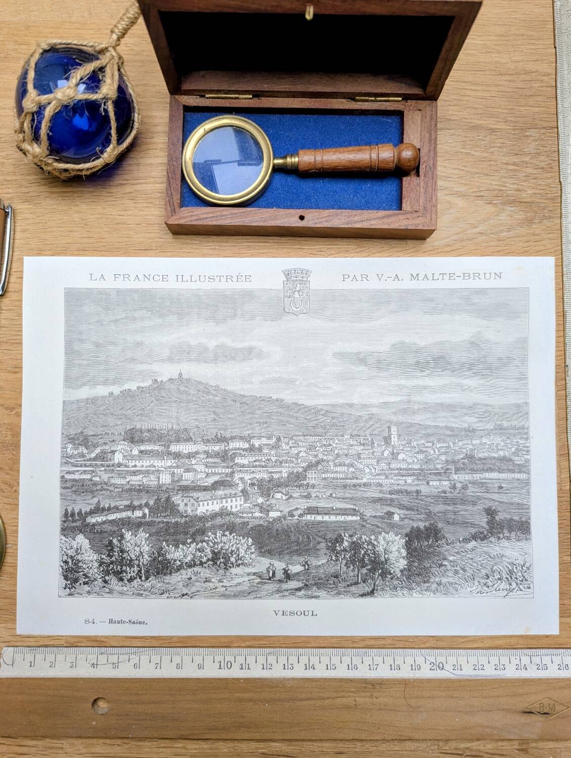 Vesoul, Haute-Saône, printed illustration from 1883.