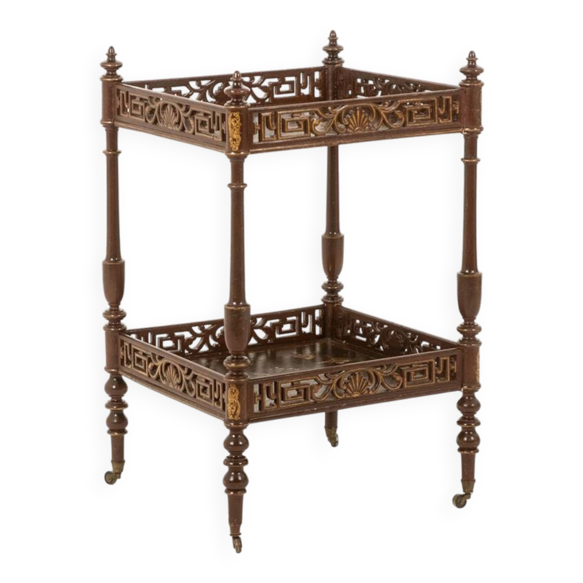 Small serving table with Japonese lacquer decoration. Napoleon III period.