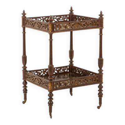 Petite table desserte à décor de laque japonisant. Epoque Napoleon III