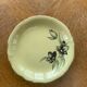 Cake set in yellow earthenware pattern black tulips ceranord Saint-Amand Vintage
