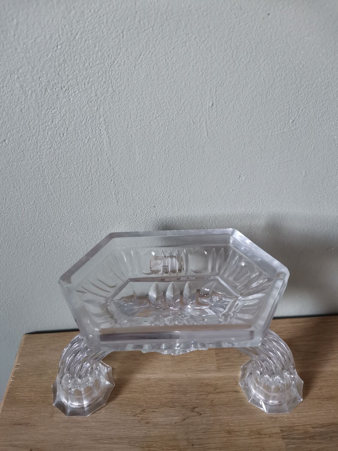 Bougeoir 2 branches en cristal buder vintage