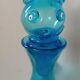 Vintage glass carafe from the 1960s, Empoli glassware, in the shape of a cat.