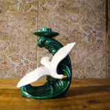 Barbotine candle holder from the 50s.