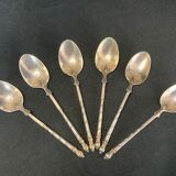 Tableware, suite of 6 small silver spoons early twentieth century