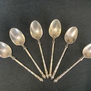 Tableware, suite of 6 small silver spoons early twentieth century