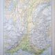 Map of the mountain ranges of France, original printed in 1896