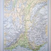 Map of the mountain ranges of France, original printed in 1896