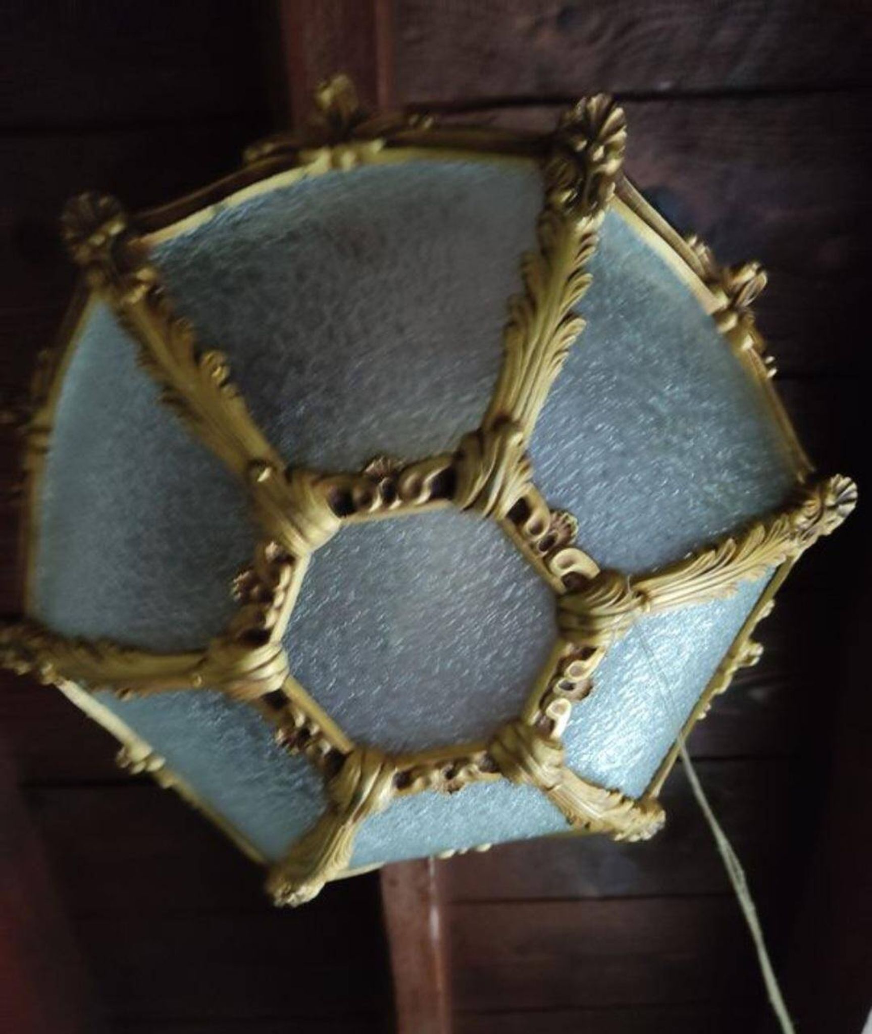 Bronze-gilt ceiling light and glass – Louis XV style