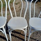 4 Thonet Bistro Chairs Limed Wood White
