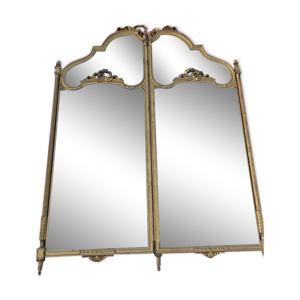 Miroir paravent bois doré style