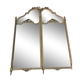 Mirror screen gilded wood Louis XVI style 117x156cm