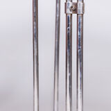 Tables gigognes restaurées du milieu du siècle, acier chromé, verre Opaxit, Tchéquie, années 1960
