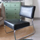 Vintage black tubular chrome armchair – 1970s