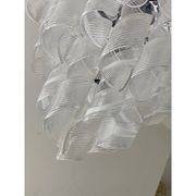 Lustre en verre de Murano transparent et blanc « Ricci »